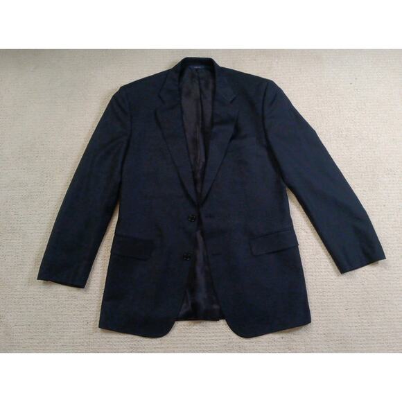Brooks Brothers Pinstripe Blazer Mens 44LN Fabric By Loro Piana Navy Blue